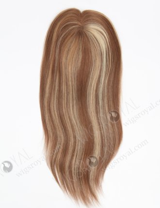 Mono Top Clip On Human Hair Toppers For Thinning Hair In Stock 16" Brown with Blonde Highlights Topper-049