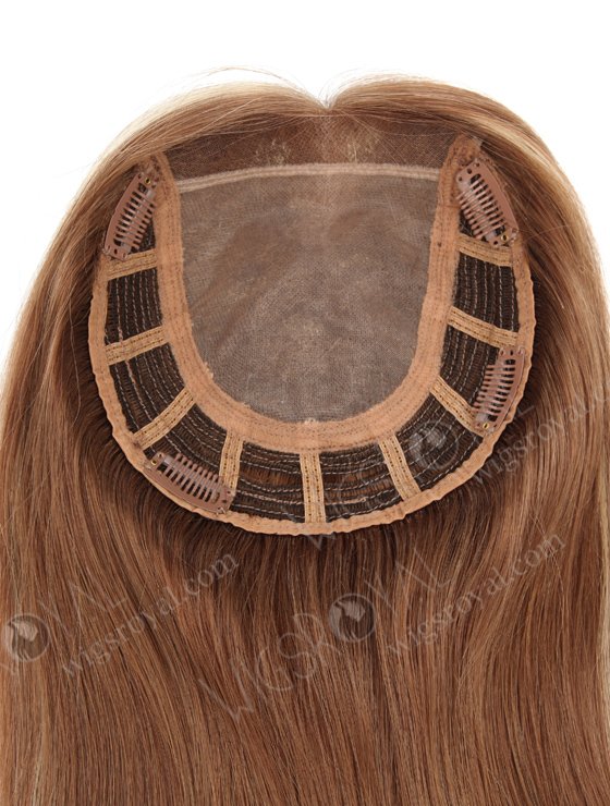  16 Inch Premium Monofilament Top Human Hair Toppers With Highlights 7 by 7 Mono Topper-050-266