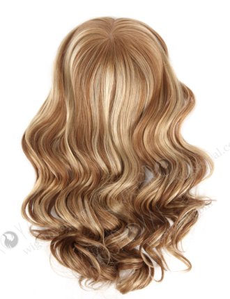 Full Coverage Remy Hair Toppers for Thinning Hair 16 Inch Brown with Blonde Highlights 8 x 8 Topper-028