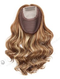 Full Coverage Remy Hair Toppers for Thinning Hair 16 Inch Brown with Blonde Highlights 8 x 8 Topper-028