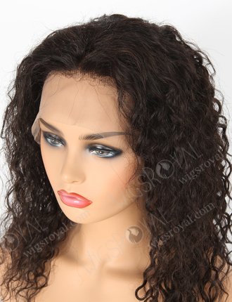 In Stock Indian Remy Hair 18" Natural Curly Natural Color Lace Front Wig SLF-01255