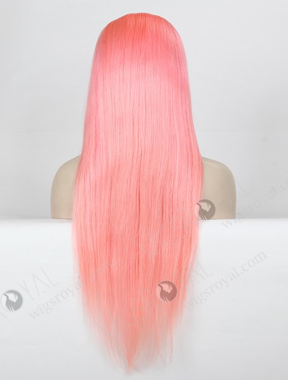 Light Pink Human Hair Wigs 22 Inch Long Virgin Hair Full Lace Wigs WR-LW-044-1648