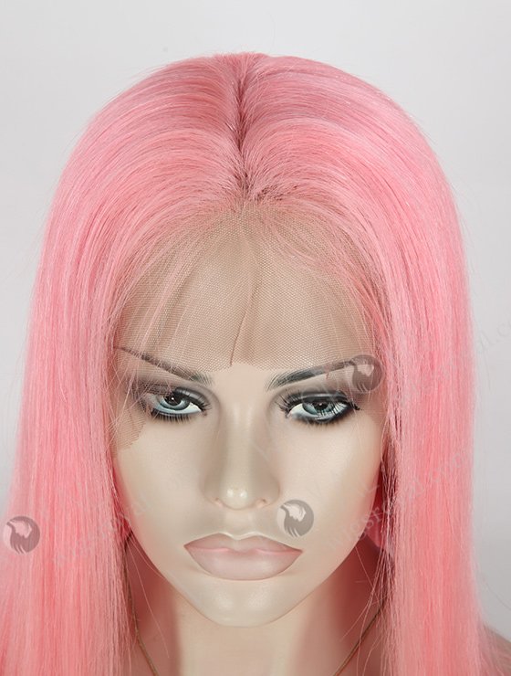 Light Pink Human Hair Wigs 22 Inch Long Virgin Hair Full Lace Wigs WR-LW-044-1653