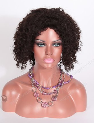 In Stock Brazilian Virgin Hair 14" Tight Curl Natural Color Full Lace Glueless Wig GL-04003