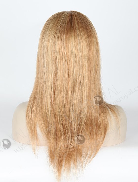 In Stock European Virgin Hair 14" Straight Roots 1" is 8# then 8/18# Evenly Blended with 24# Highlight Silk Top Glueless Wig GL-08023-2290