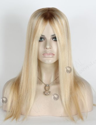 In Stock European Virgin Hair 16" Straight T8/60/25/8# Highlights Color Silk Top Glueless Wig GL-08086