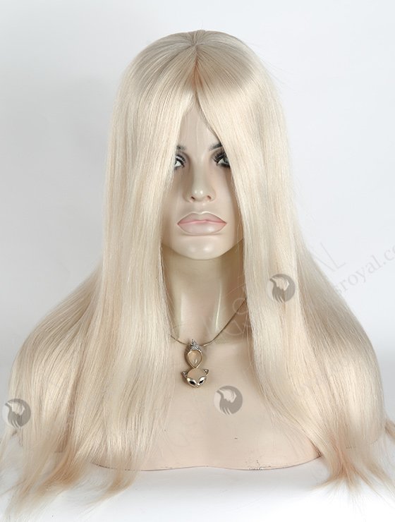 Realistic 100% Human Hair 18 Inch Platinum Blonde Glueless Silk Top Wig GL-08048-2746