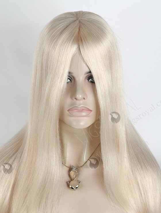 Realistic 100% Human Hair 18 Inch Platinum Blonde Glueless Silk Top Wig GL-08048-2747
