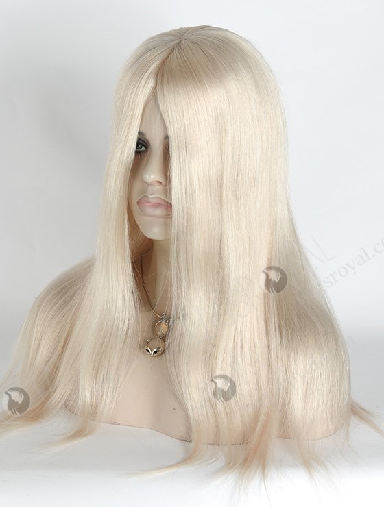 Realistic 100% Human Hair 18 Inch Platinum Blonde Glueless Silk Top Wig GL-08048-2749