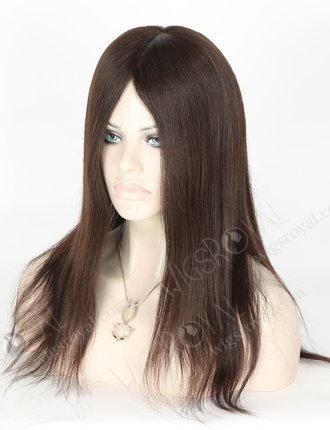 In Stock European Virgin Hair 16" Natural Straight Natural Color Silk Top Glueless Wig GL-08070
