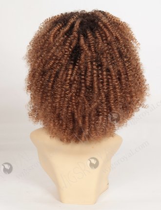 Dark Roots Human Hair Brown Curly Wig WR-LW-079