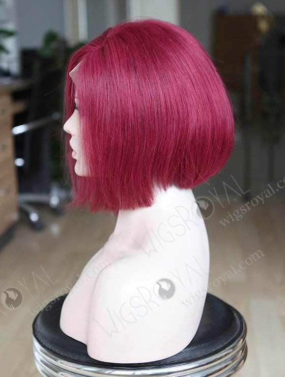 Aubergine Color Human Hair Bob Wigs WR-LW-081-3019
