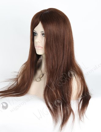 In Stock European Virgin Hair 20" Straight 3# Color Silk Top Glueless Wig GL-08021