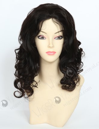 In Stock Indian Remy Hair 16" Big Curl Natural Color Silk Top Glueless Wig GL-01008