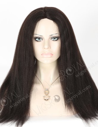 In Stock Indian Remy Hair 18" Kinky Straight 1b# Color Full Lace Glueless Wig GL-01034