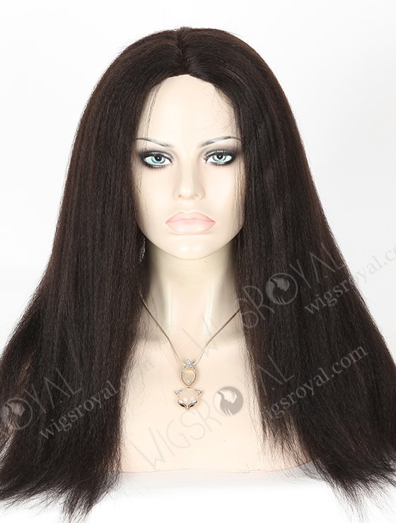 In Stock Indian Remy Hair 18" Kinky Straight 1b# Color Full Lace Glueless Wig GL-01034