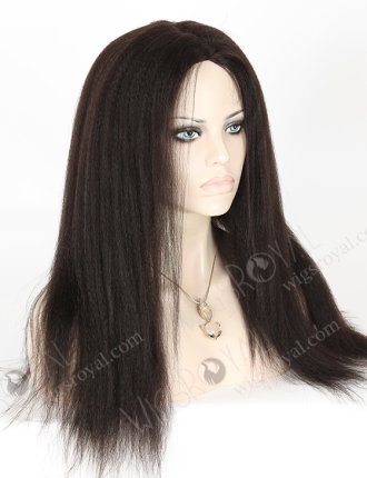 In Stock Indian Remy Hair 18" Kinky Straight 1b# Color Full Lace Glueless Wig GL-01034