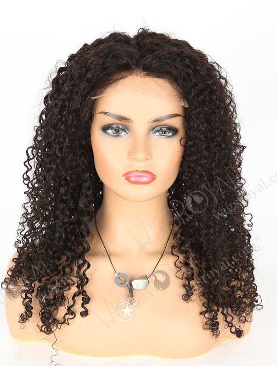 In Stock Indian Remy Hair 22" Tight Pissy Natural Color 5"×5" HD Lace Closure Wig CW-01014