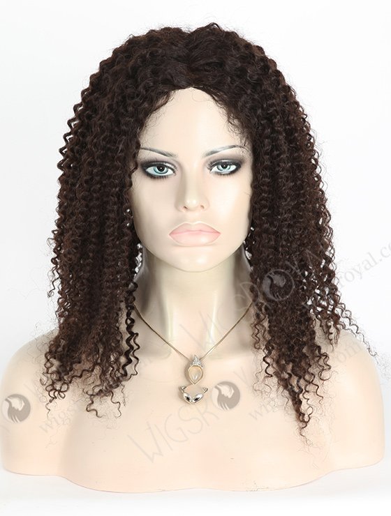In Stock Indian Virgin Hair 18" Kinky Curl Natural Color Full Lace Glueless Wig GL-02006