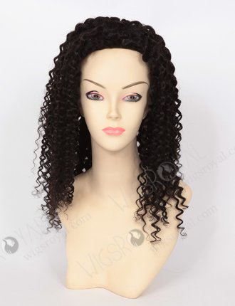 In Stock Indian Remy Hair 18" Tight Curl 1b# Color Silk Top Glueless Wig GL-01030