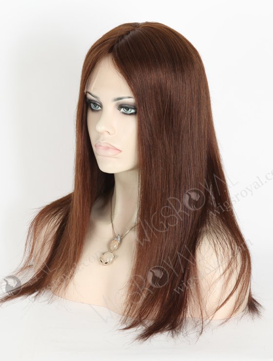 High Quality Wigs Online 16 Inch Real Human Hair Color #3 Lace Front Silk Top Glueless Wigs GLL-08004-3415