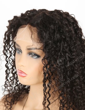 In Stock Brazilian Virgin Hair 18" Tight Curly Natural Color Lace Closure Wig CW-04001