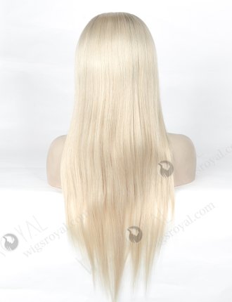 Premium Light Brown Root Color With White Color Human Hair Full Lace Wig WR-LW-112