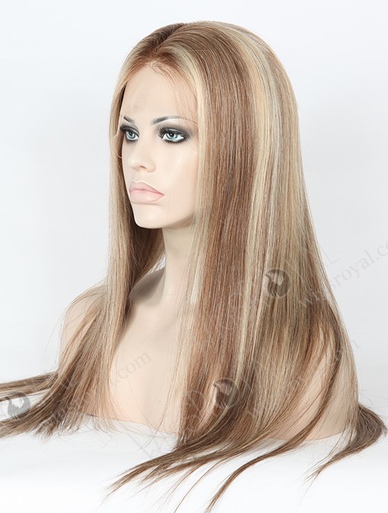Brown Highlight Color Silky Straight 20'' Peruvian Virgin Hair Full Lace Wigs WR-LW-113-4214