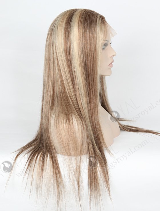 Brown Highlight Color Silky Straight 20'' Peruvian Virgin Hair Full Lace Wigs WR-LW-113-4218