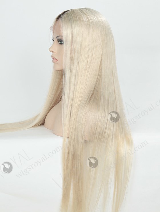 Silky Straight Long Ombre White Color European Virgin Fine Human Hair Full Lace Wigs WR-LW-104-4140