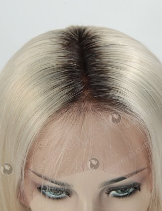 Silky Straight Long Ombre White Color European Virgin Fine Human Hair Full Lace Wigs WR-LW-104