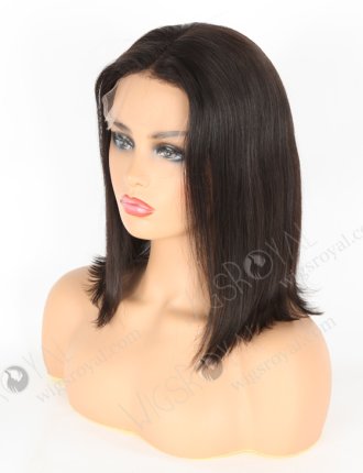 In Stock Indian Remy Hair 12" Bob Straight Natural Color 5"×5" HD Lace Closure Wig CW-01023