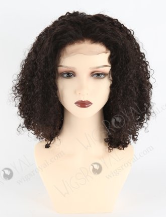In Stock Indian Remy Hair 14" All One Length Tight Pissy Natural Color 4"×4" Lace Closure Wig CW-01029