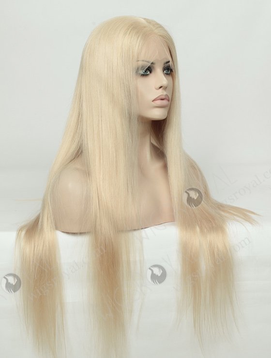 Long Beautiful Pure White Straight Human Hair Lace Front Wigs For White Women WR-LW-099-4091