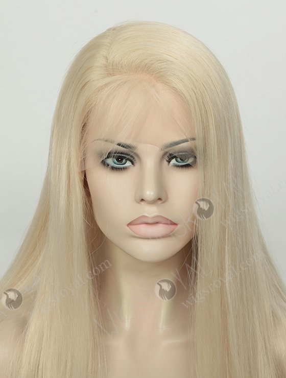Long Beautiful Pure White Straight Human Hair Lace Front Wigs For White Women WR-LW-099-4092
