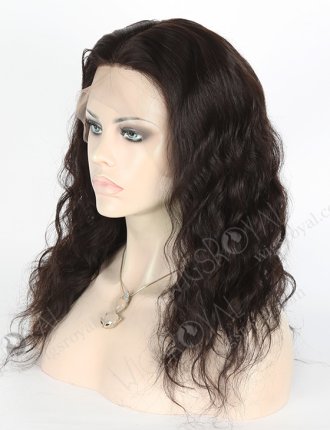 In Stock Malaysian Virgin Hair 16" Natural Straight Natural Color Silk Top Full Lace Wig STW-312