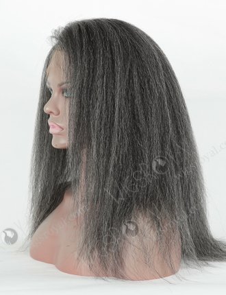 Kinky Straight Grey Color Brazilian Virgin Hair Full Lace Wig For Women WR-LW-106