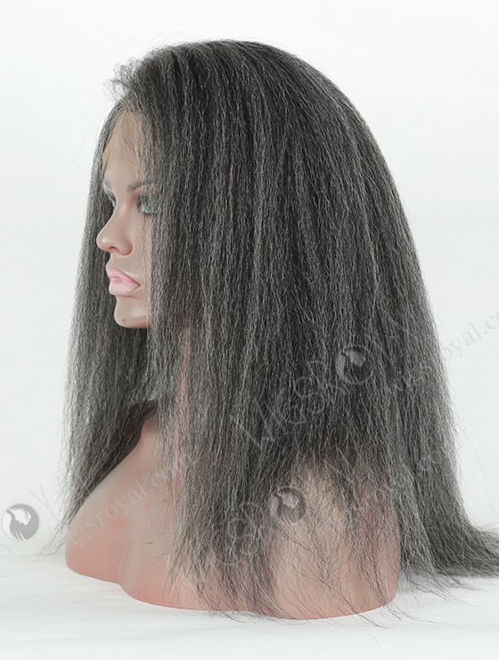 Kinky Straight Grey Color Brazilian Virgin Hair Full Lace Wig For Women WR-LW-106-4156
