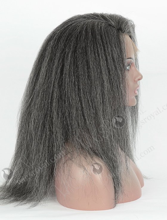 Kinky Straight Grey Color Brazilian Virgin Hair Full Lace Wig For Women WR-LW-106-4159