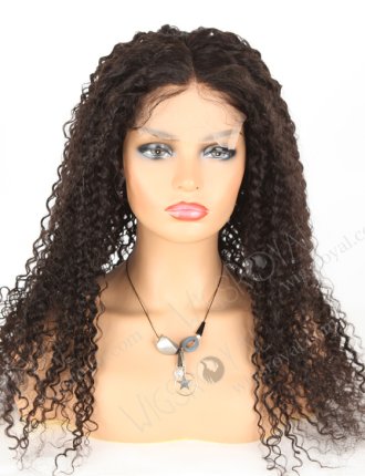 In Stock Brazilian Virgin Hair 26" Tight Curly Natural Color Lace Closure Wig CW-04005