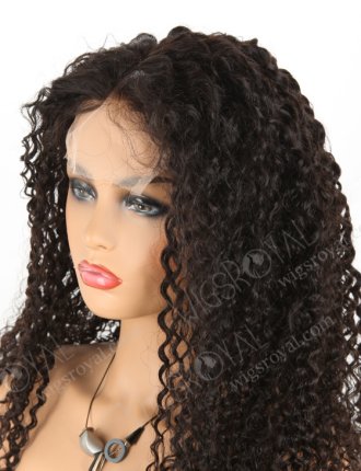 In Stock Brazilian Virgin Hair 26" Tight Curly Natural Color Lace Closure Wig CW-04005