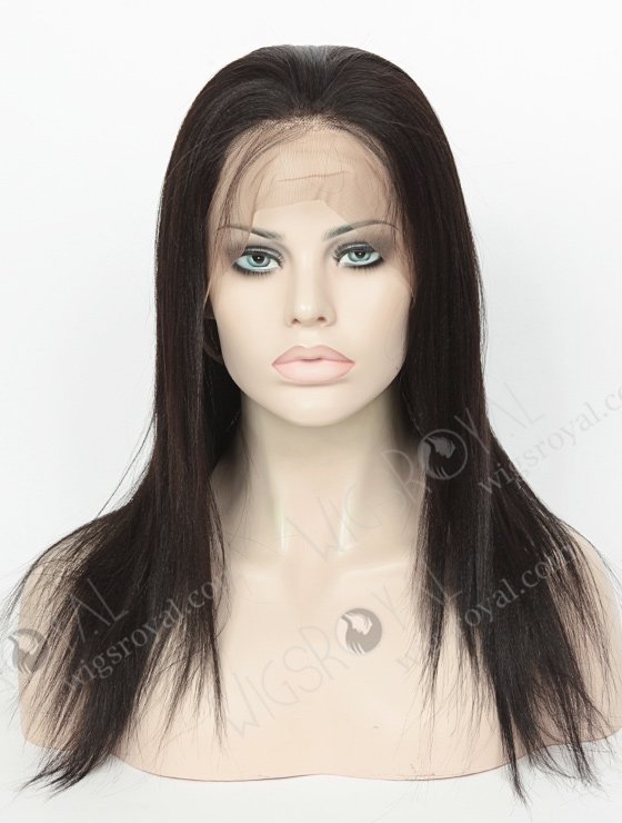 In Stock Indian Remy Hair 14" Yaki Straight #1B Color 360 Lace Wig 360LW-01005