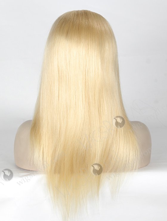 In Stock European Virgin Hair 16" Straight 613# Color Silk Top Full Lace Wig STW-821-5236