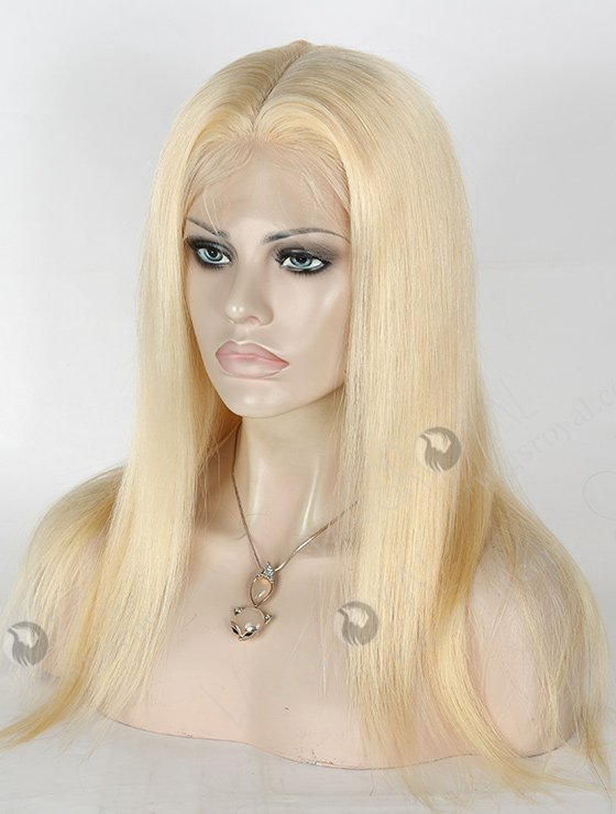 In Stock European Virgin Hair 16" Straight 613# Color Silk Top Full Lace Wig STW-821-5233