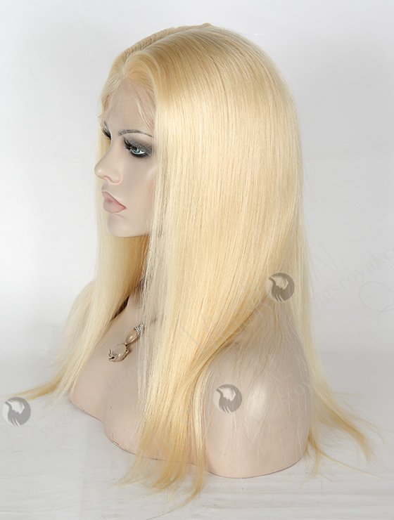 In Stock European Virgin Hair 16" Straight 613# Color Silk Top Full Lace Wig STW-821-5234