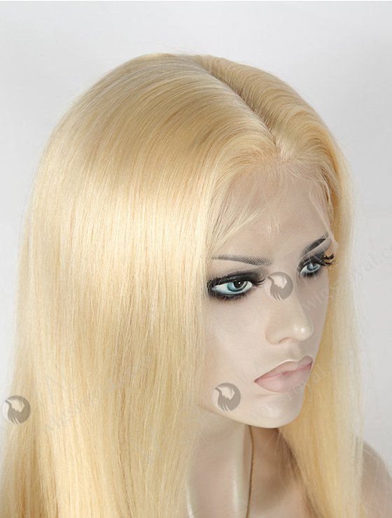 In Stock European Virgin Hair 16" Straight 613# Color Silk Top Full Lace Wig STW-821-5237