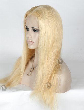 Natural Scalp Silk Top Lace Wig | 18 Inch Blonde 613 Full Head Hair Wig for Ladies STW-823