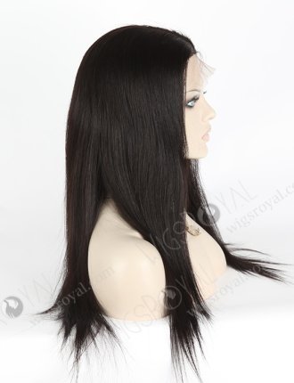 In Stock Chinese Virgin Hair 18" Natural Straight Color #1b Silk Top Full Lace Wig STW-705