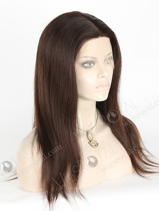 In Stock European Virgin Hair 16" Natural Straight Natural Color Silk Top Full Lace Wig STW-812-5155