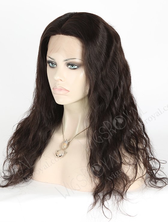 In Stock Brazilian Virgin Hair 18" Natural Wave Natural Color Silk Top Full Lace Wig STW-402-4777